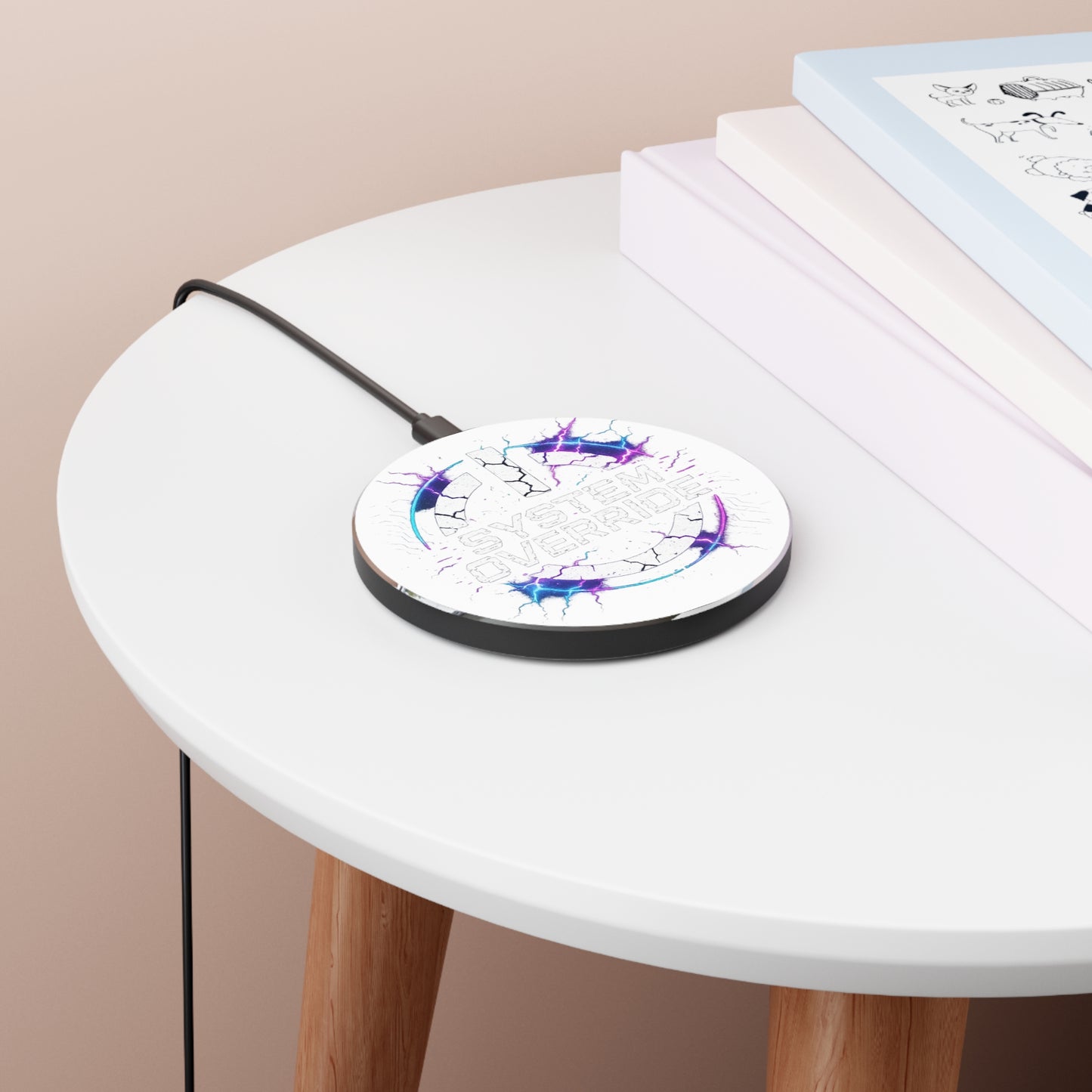 Futuristic Wireless Charger with System Override Design
