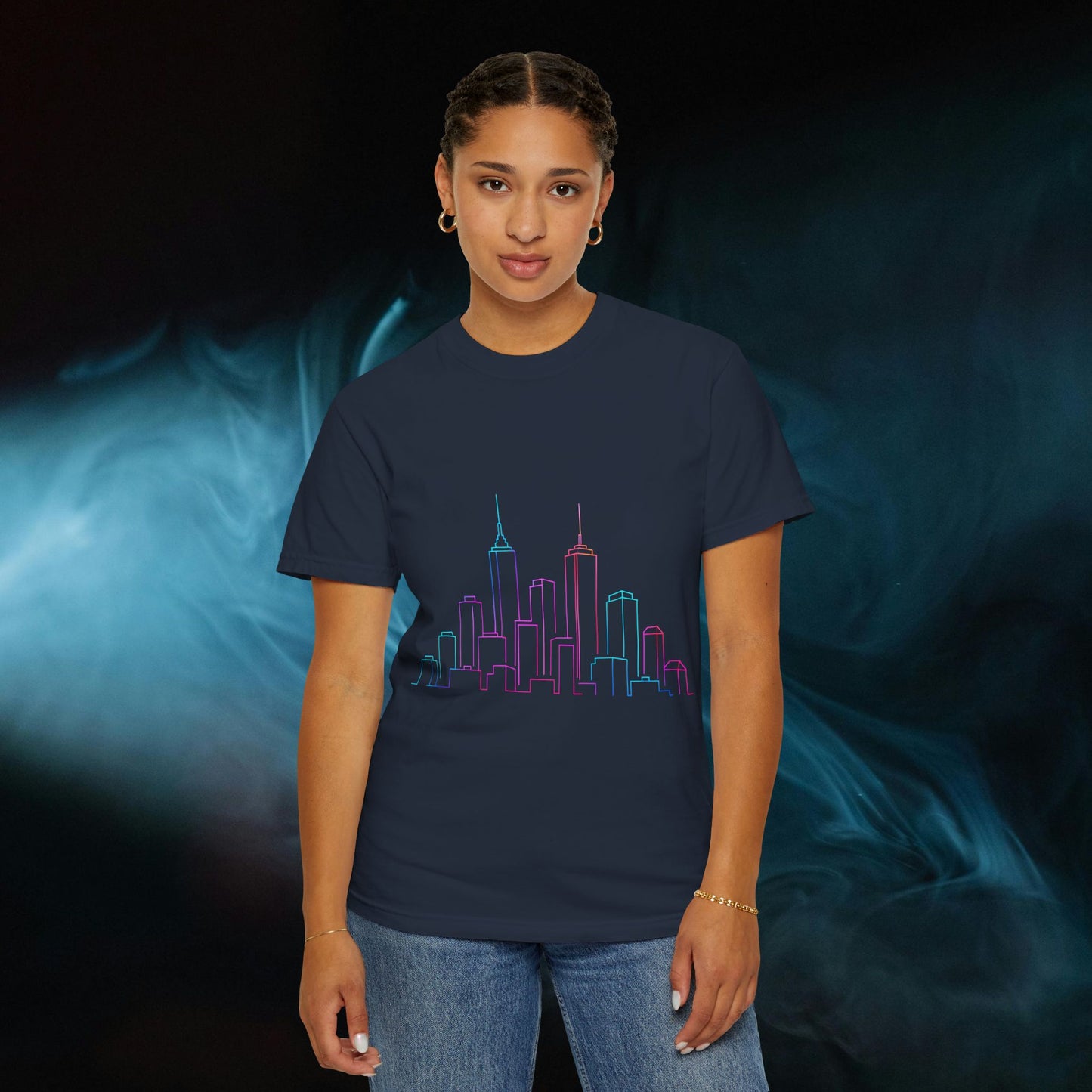 City Skyline Unisex Garment-Dyed T-shirt