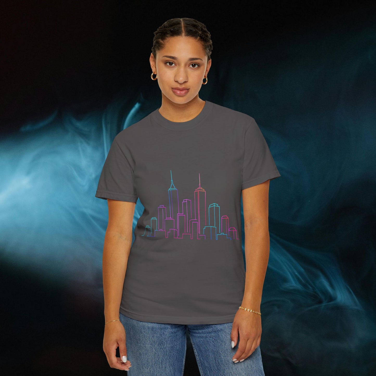 City Skyline Unisex Garment-Dyed T-shirt