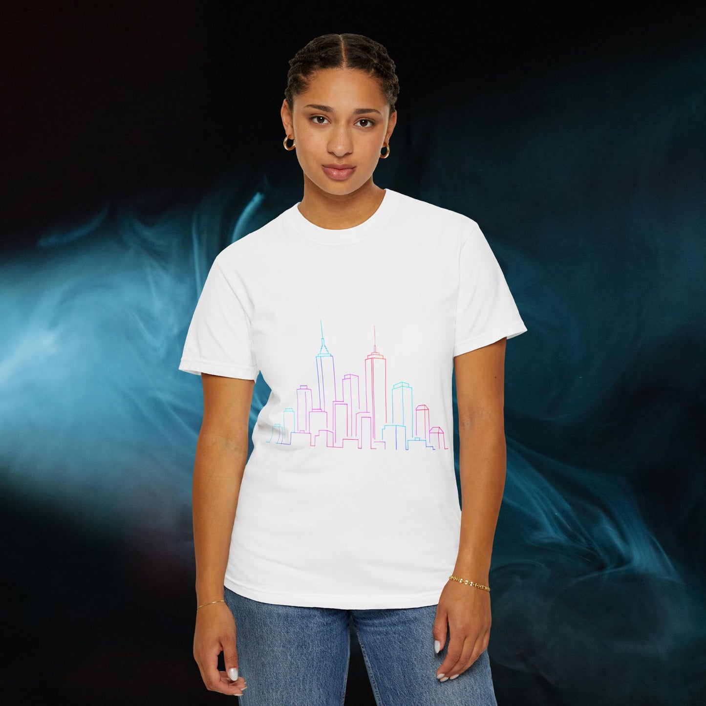 City Skyline Unisex Garment-Dyed T-shirt