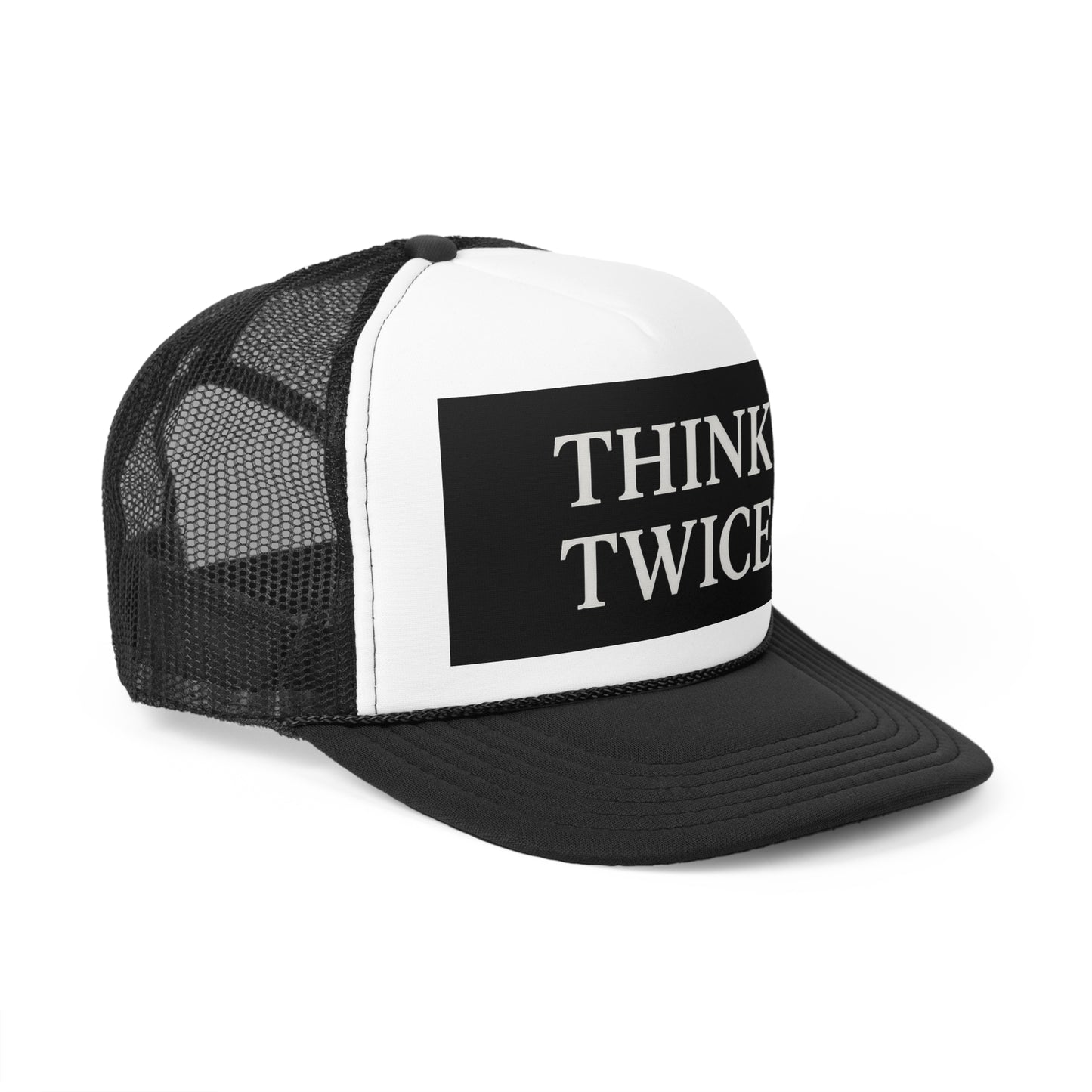 Think Twice Trucker Cap - Motivational Hat for Outdoors