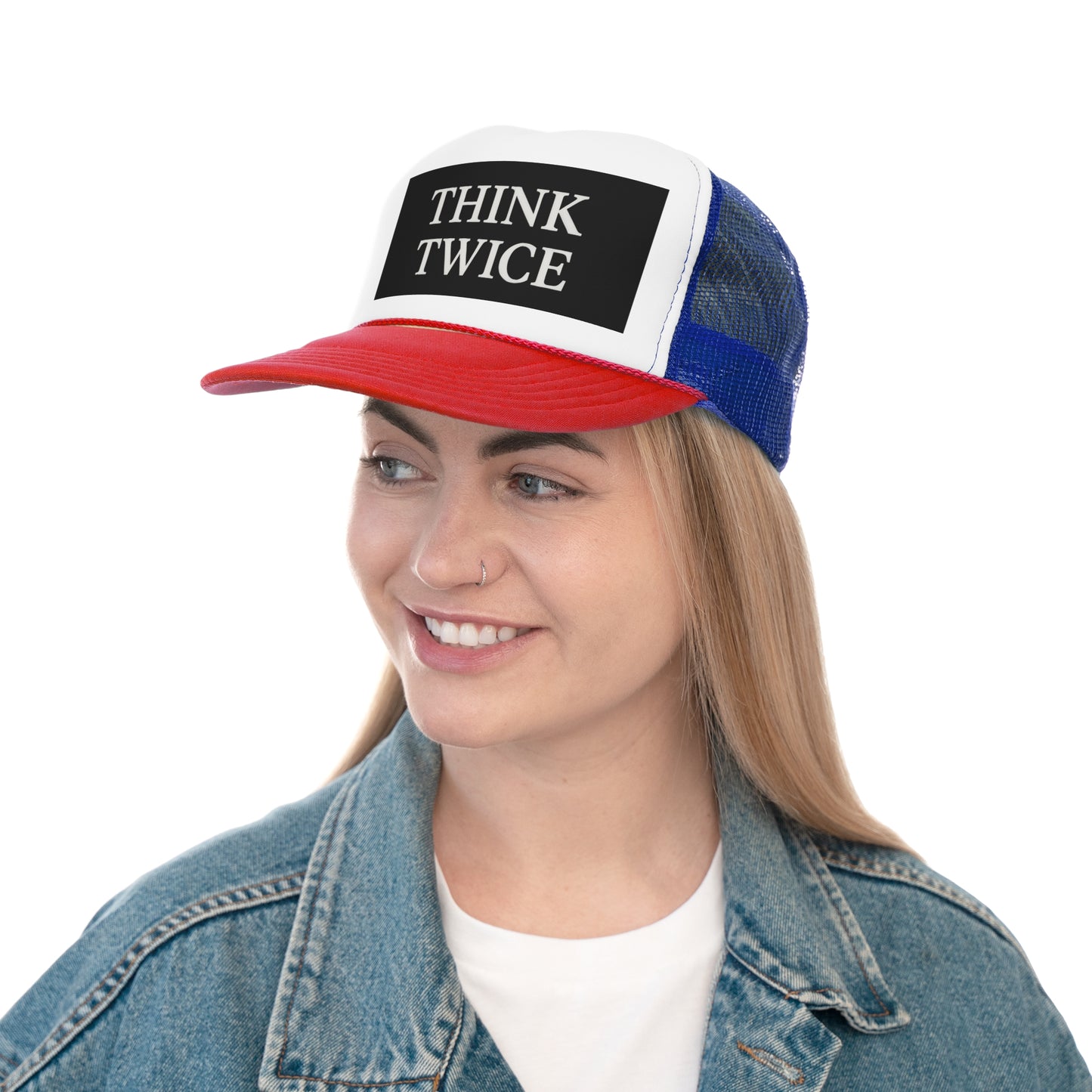 Think Twice Trucker Cap - Motivational Hat for Outdoors