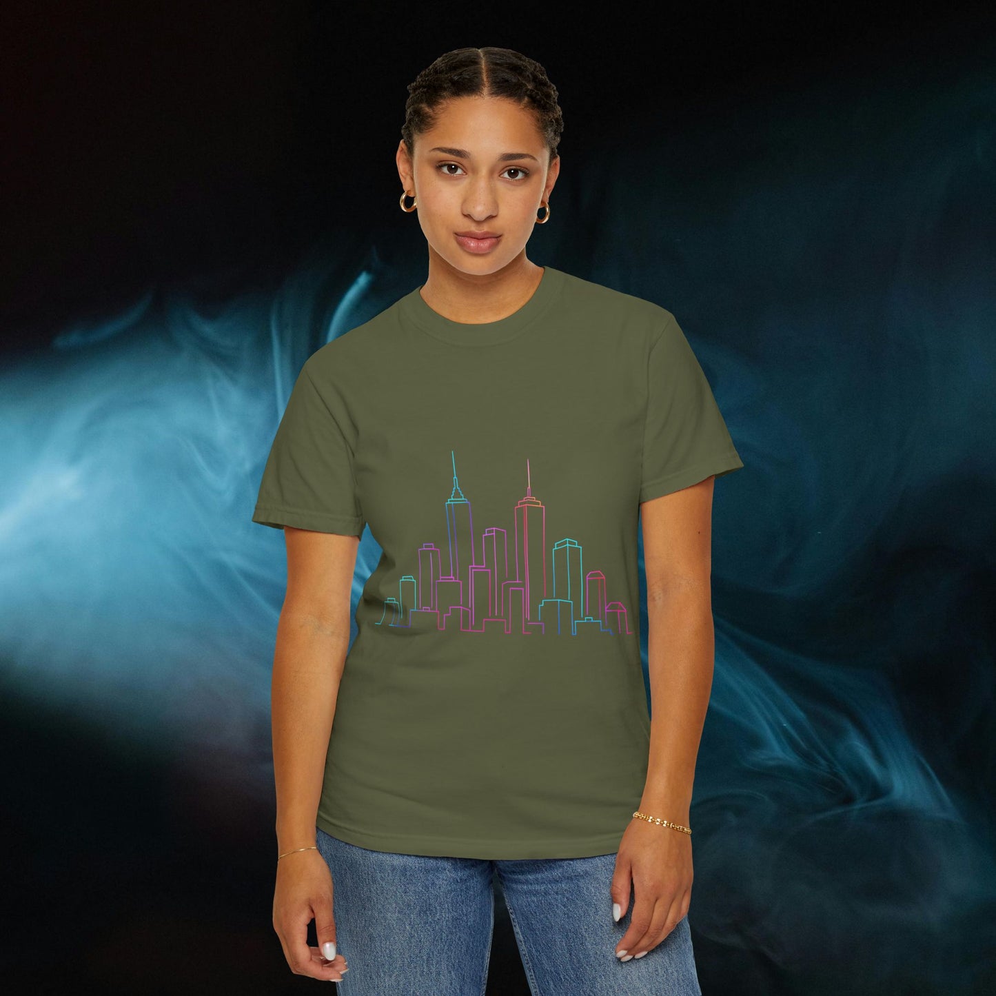 City Skyline Unisex Garment-Dyed T-shirt