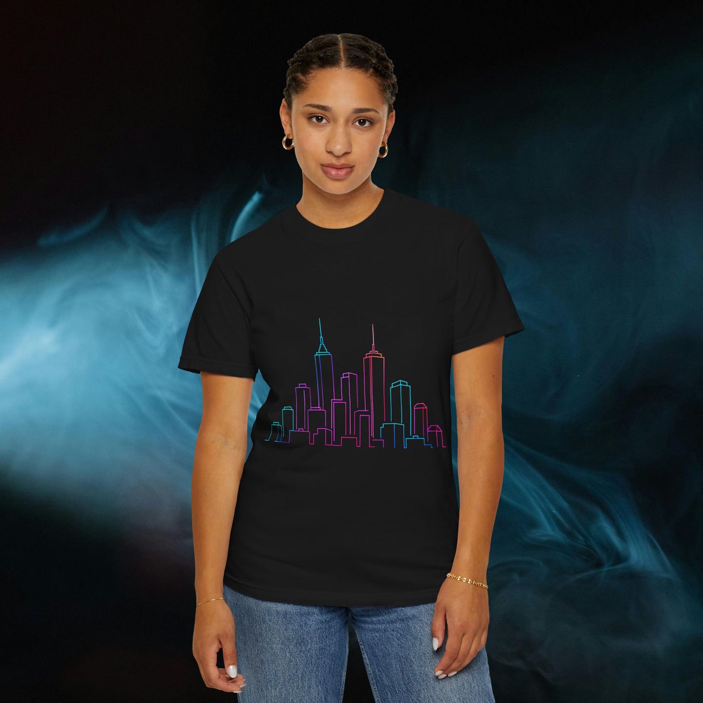 City Skyline Unisex Garment-Dyed T-shirt