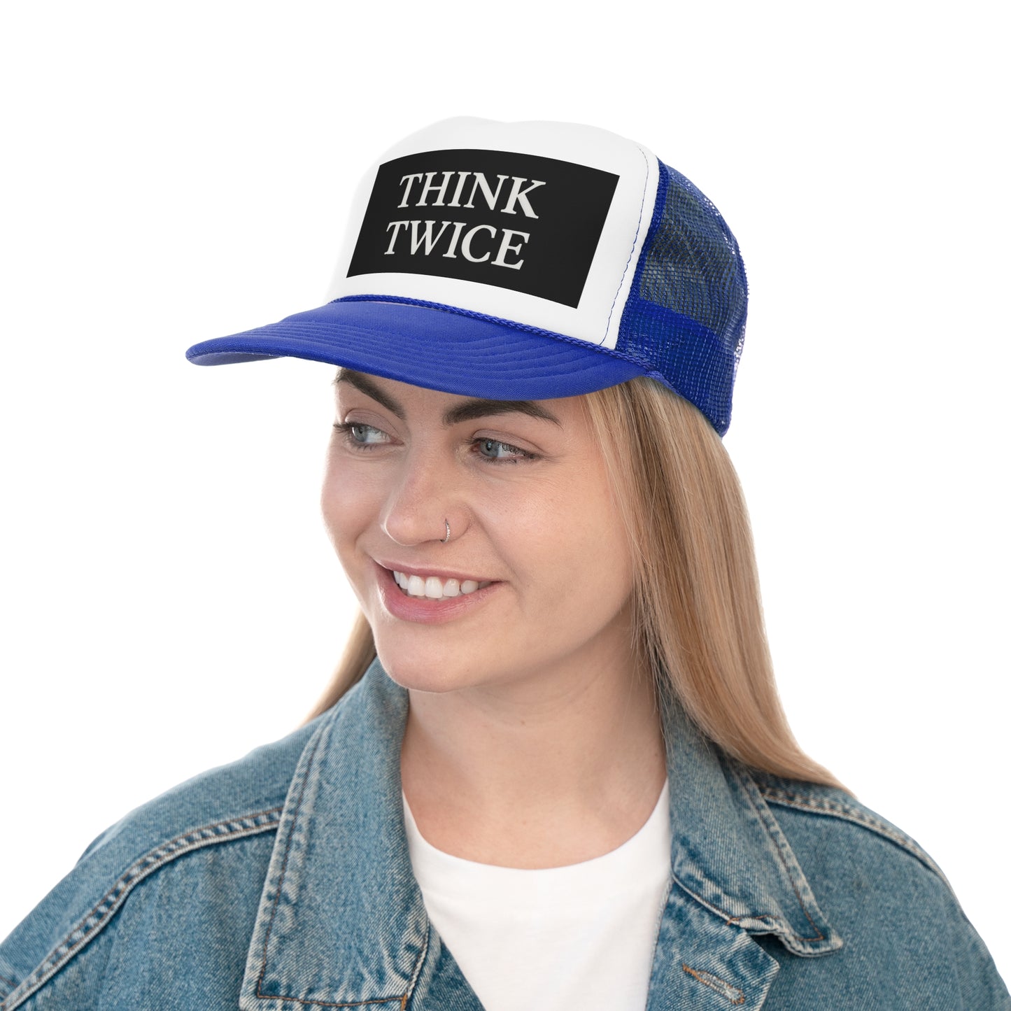 Think Twice Trucker Cap - Motivational Hat for Outdoors