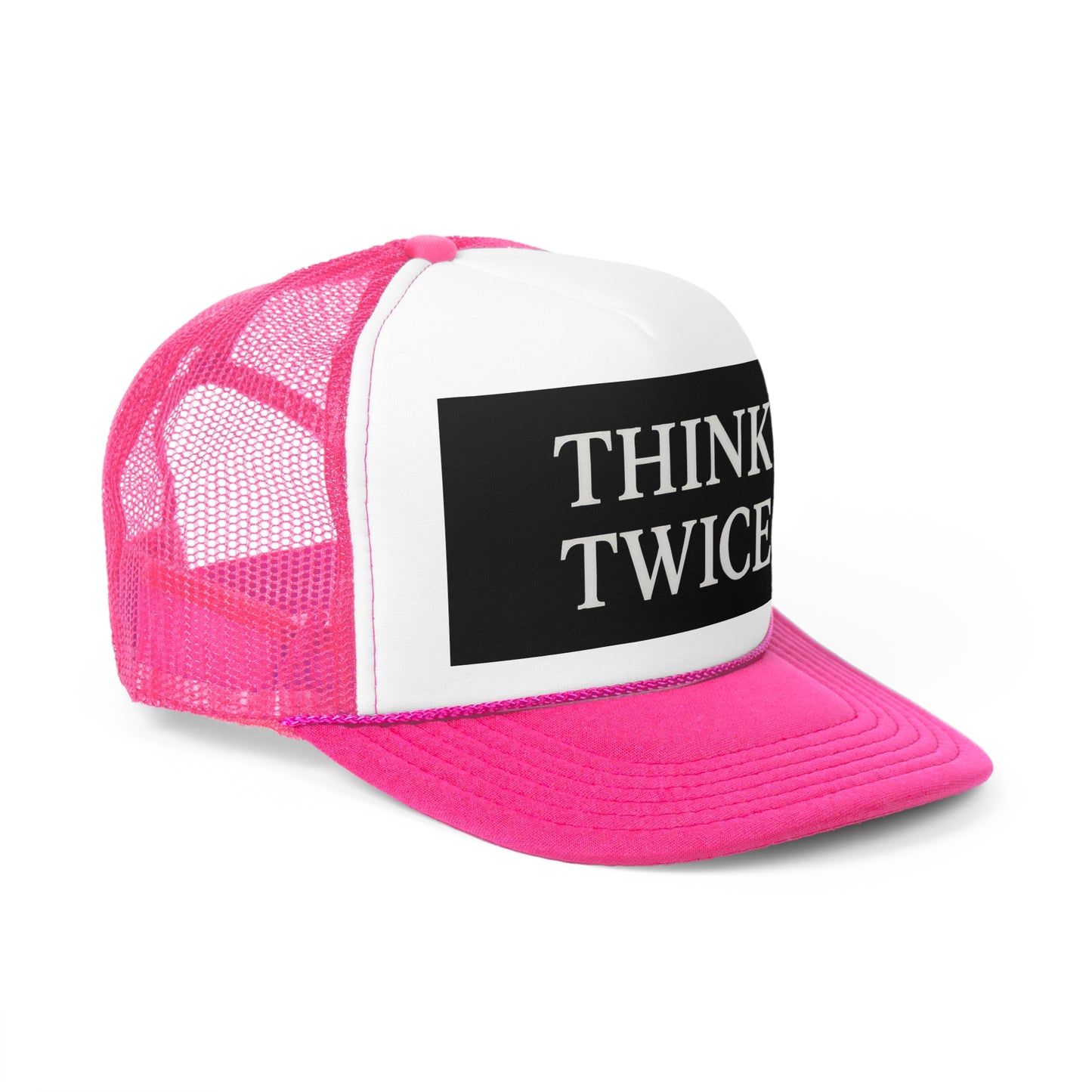 Think Twice Trucker Cap - Motivational Hat for Outdoors