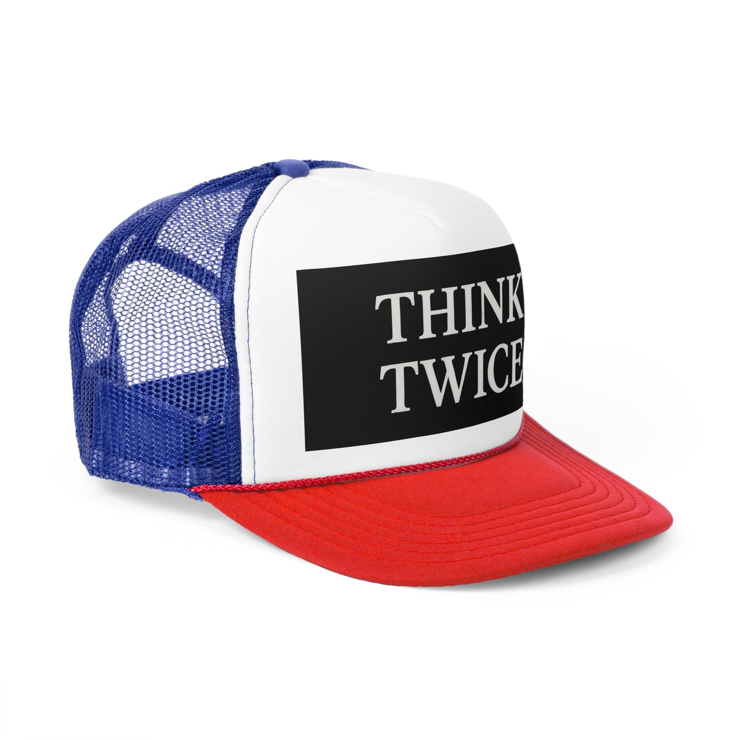 Think Twice Trucker Cap - Motivational Hat for Outdoors