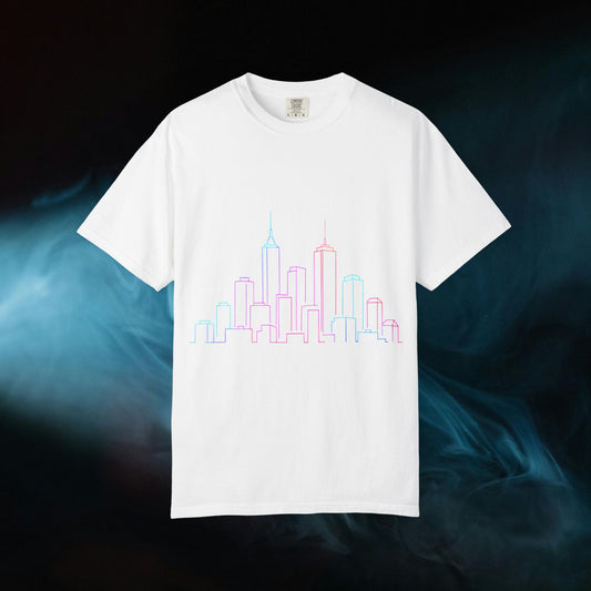 City Skyline Unisex Garment-Dyed T-shirt
